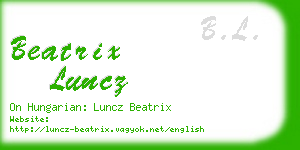 beatrix luncz business card